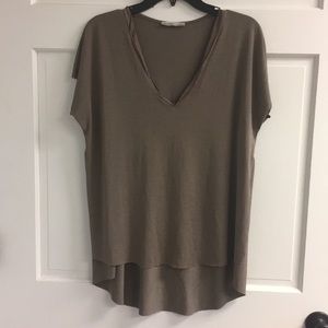 Zara v-neck top with side slits